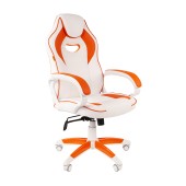 Игровое кресло GAME 16 белый/оранжевый